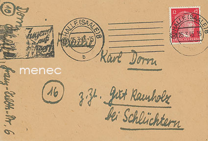 Saksa, kirjelähetys 25.3.1945, Nuoriso merellä -torpedoveneleimoin 