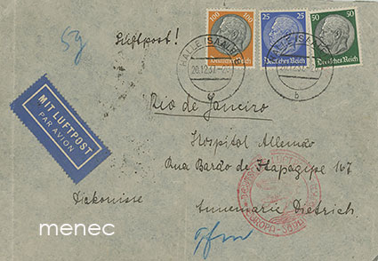 Saksa, lentopostia Rio de Janeiroon 1937 