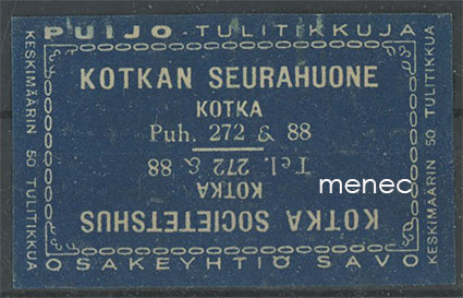 Kauppiasetiketti, Kotkan Seurahuone 
