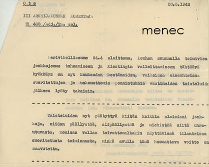 Viestipataljoona 13, 28.5. ja 2.6.1942, kiitosviestit taisteluista 