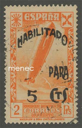 Espanja, Zeppelin-hyväntekeväisyysmerkki, vuoden 1938 laitos ylipainamalla 1940 