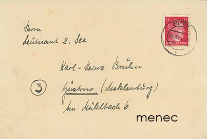 Saksa, postia U-venemiehelle 24.8.1944 