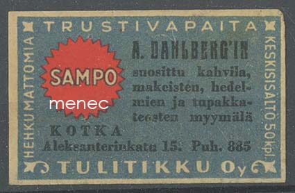 Kauppiasetiketti, A. Dahlberg, Kotka 
