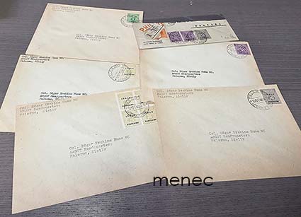 Italia, liittoutuneitten sotilashallinnon postia mm. AMGOT päämajaan 1943, 6 kpl 
