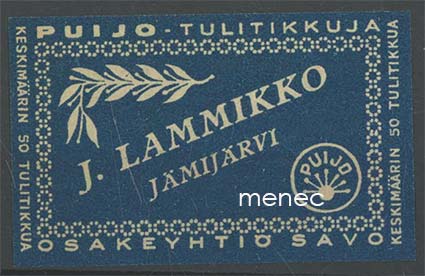 Kauppiasetiketti, J. Lammikko, Jämijärvi 