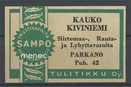 Kauppiasetiketti, Kauko Kiviniemi, Parkano 
