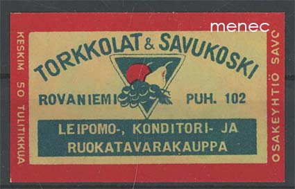 Kauppiasetiketti, Torkkolat & Savukoski, Rovaniemi 