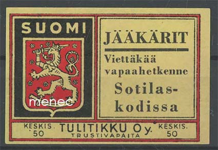Tulitikkuetiketti, Jääkärit, viettäkää vapaahetkenne sotilaskodissa 