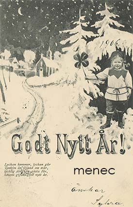 Lyckan kommer, lyckan går ... uuden vuoden kortti 1906 
