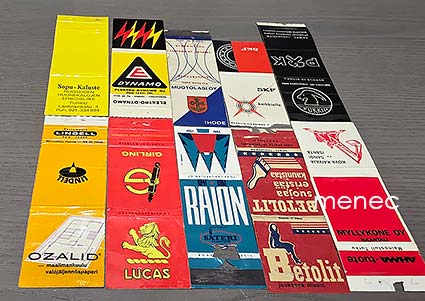 Tulitikkuetikettejä, litteitä, tekniikkaa. 10 kpl 