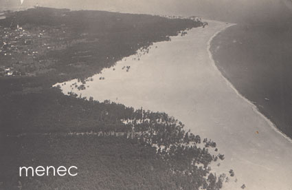 Seiskari, taajama ja hiekkarantaa, ilmakuva 