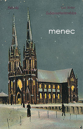 Helsinki, Uusi kirkko, uudenvuodentervehdys, taidekortti 